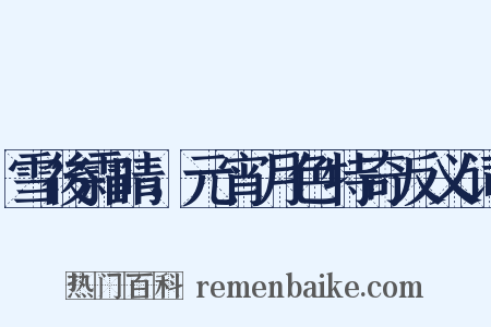 雪後霜晴，元宵月色特奇反义词是什么意思的图片